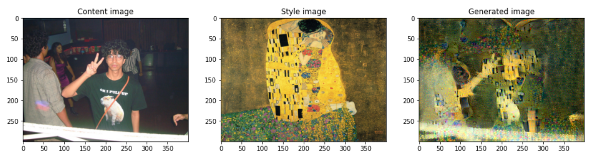 Group photo blended with the gold patterning of Klimt's The Kiss